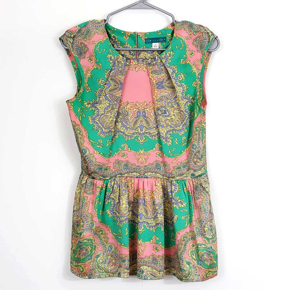 Pim + Larkin Paisley Prink Sleeve Blouse Top XS